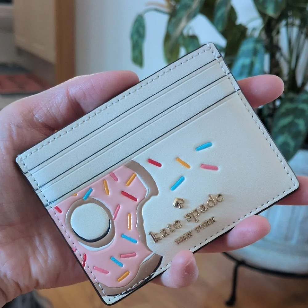 Kate Spade Pink and Cream Donut Card Holder - Picture 4 of 6